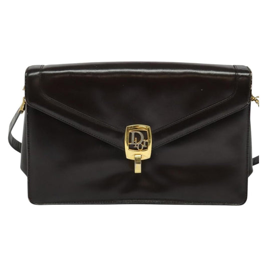 Christian Dior Vintage Shoulder Bag Leather Brown Leather Shoulder Bag Bag ()