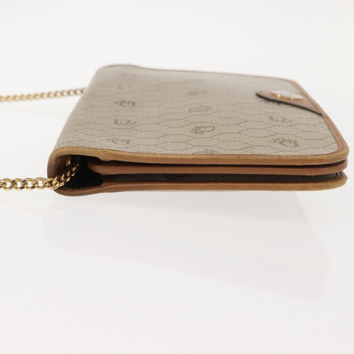 Christian Dior Vintage Honeycomb Chain Canvas Beige Canvas Shoulder Bag Bag ()