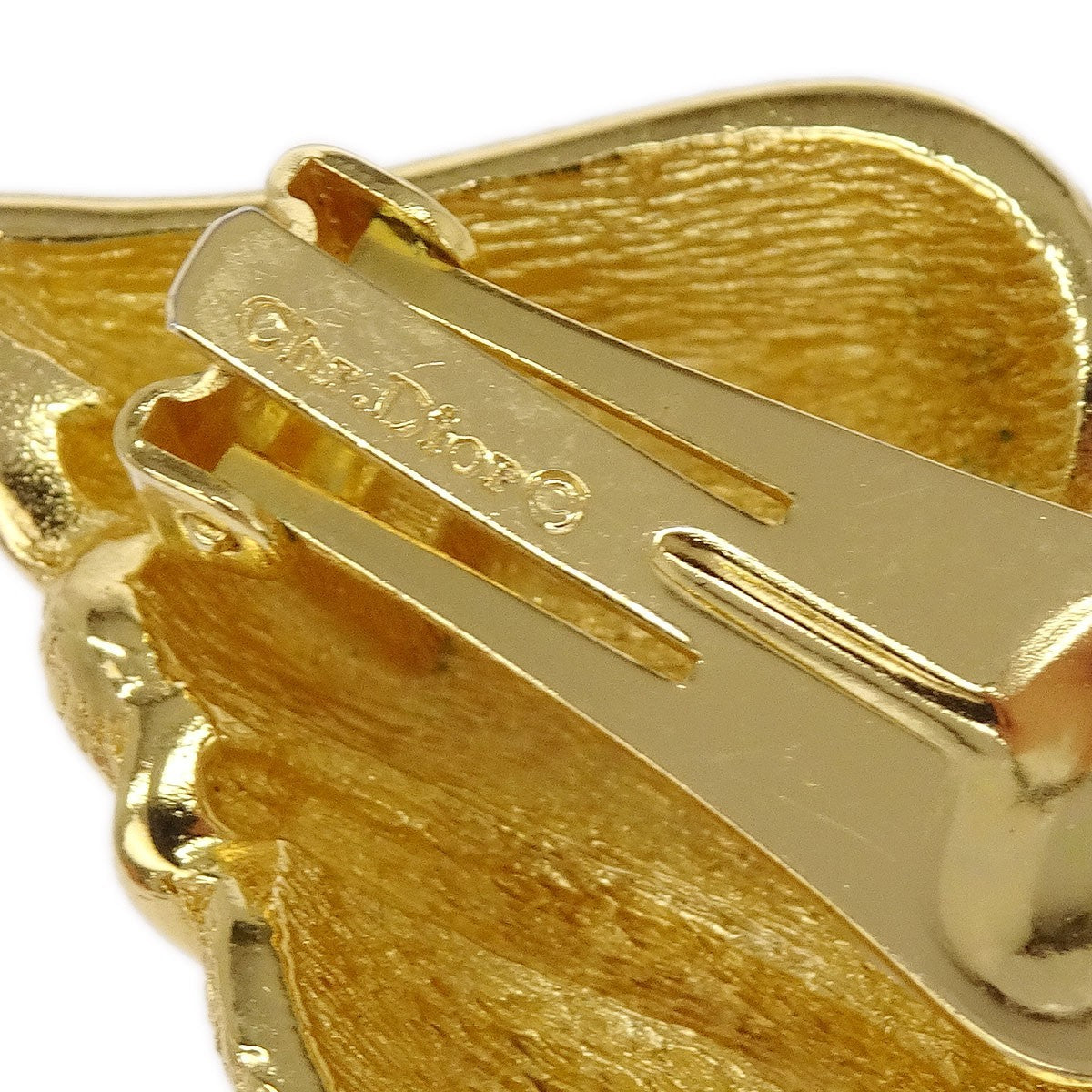 Christian Dior Vintage Clip-On Earrings Metal Gold Gold_Plated Earrings Jewelry ()