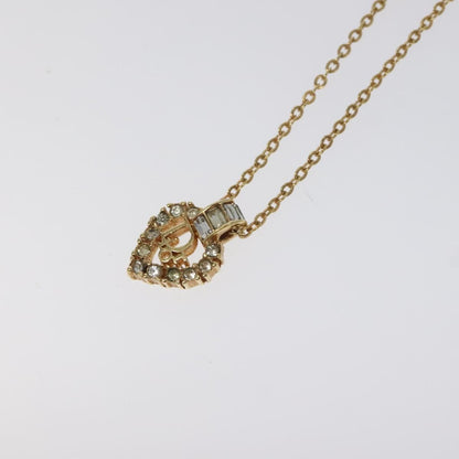Christian Dior Vintage Cd Heart Pendant Necklace Metal With Crystals Gold Metal Jewelry ()
