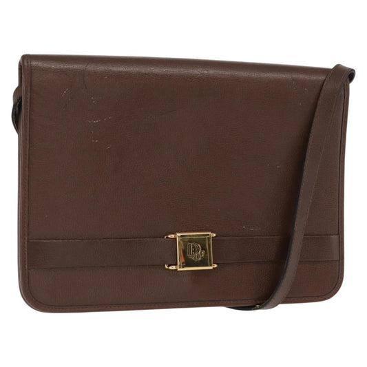 Christian Dior Vintage Shoulder Bag Leather Brown Leather Shoulder Bag Bag ()