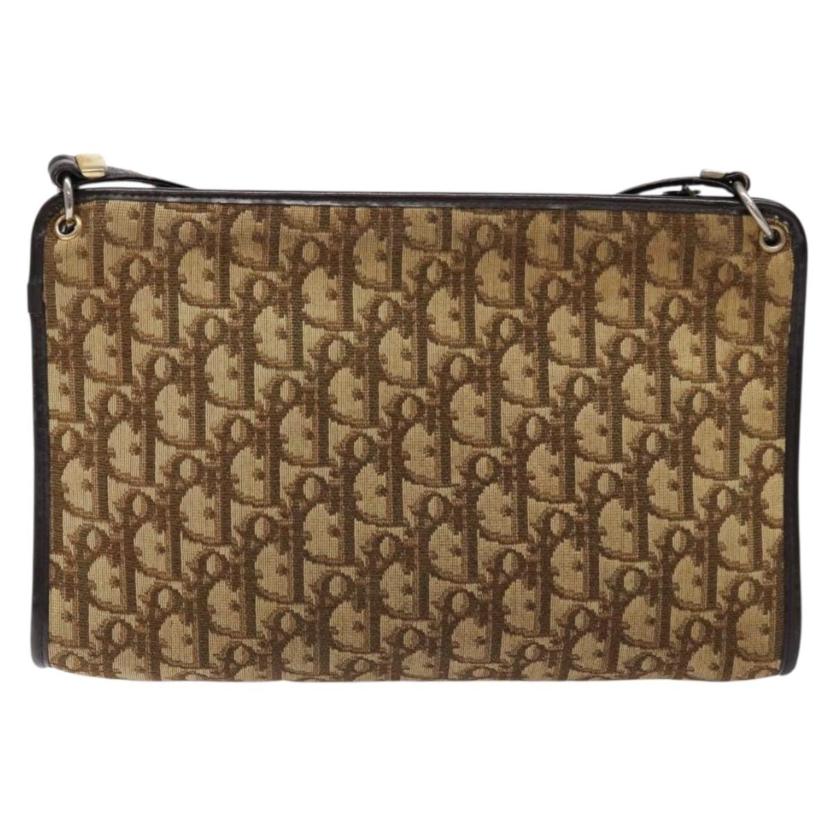 Christian Dior Vintage Trotter Shoulder Bag Canvas Brown Canvas Bag ()