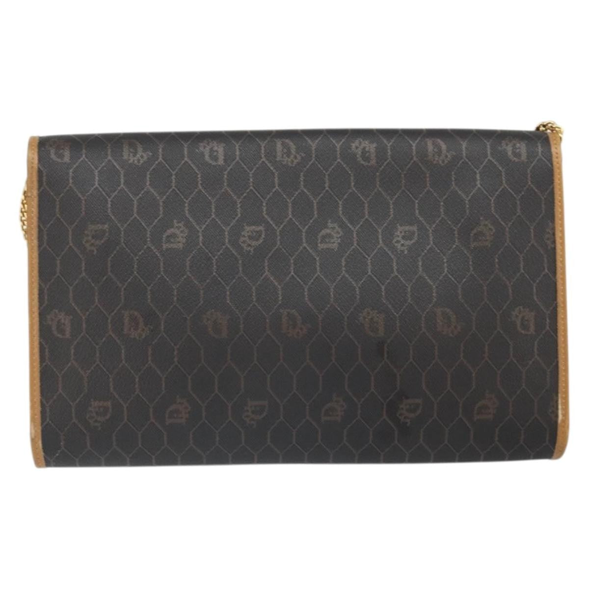 Christian Dior Vintage Honeycomb Chain Canvas Black Canvas Shoulder Bag Bag ()