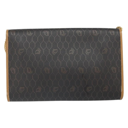 Christian Dior Vintage Honeycomb Chain Canvas Black Canvas Shoulder Bag Bag ()