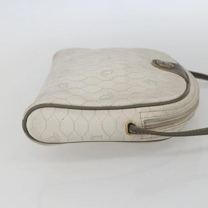 Christian Dior Vintage Honeycomb Shoulder Bag Canvas And Leather White Canvas Shoulder Bag Bag ()