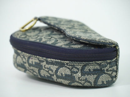 Christian Dior Saddle Zip Pouch Diorissimo Canvas Navy Canvas Clutche & Pouche Bag ()