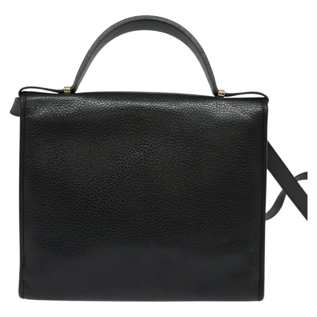 Christian Dior Vintage Cd Handbag Leather Black Leather Handbag ()