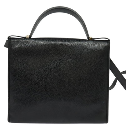 Christian Dior Vintage Cd Handbag Leather Black Leather Handbag ()