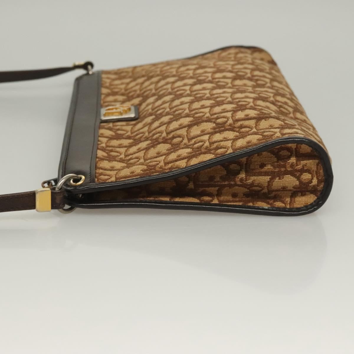 Christian Dior Vintage Trotter Shoulder Bag Canvas Brown Canvas Bag ()