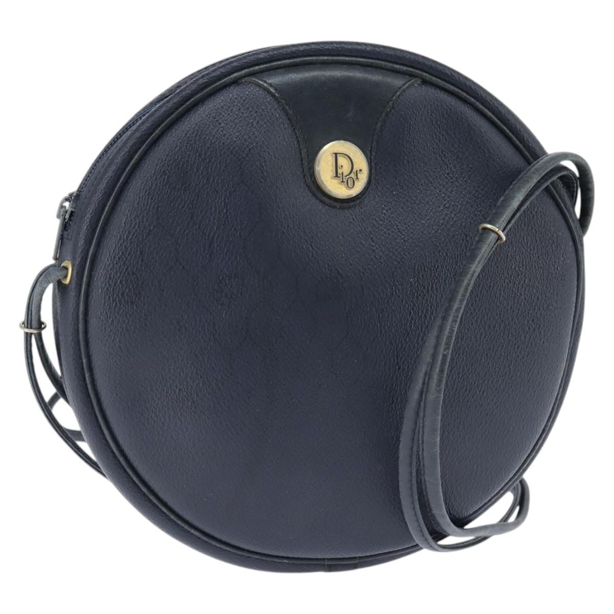 Christian Dior Vintage Honeycomb Shoulder Bag Canvas And Leather Navy Pvc Shoulder Bag Bag ()