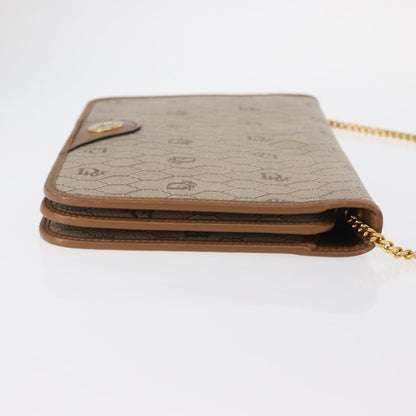 Christian Dior Vintage Honeycomb Chain Canvas Beige Canvas Shoulder Bag Bag ()