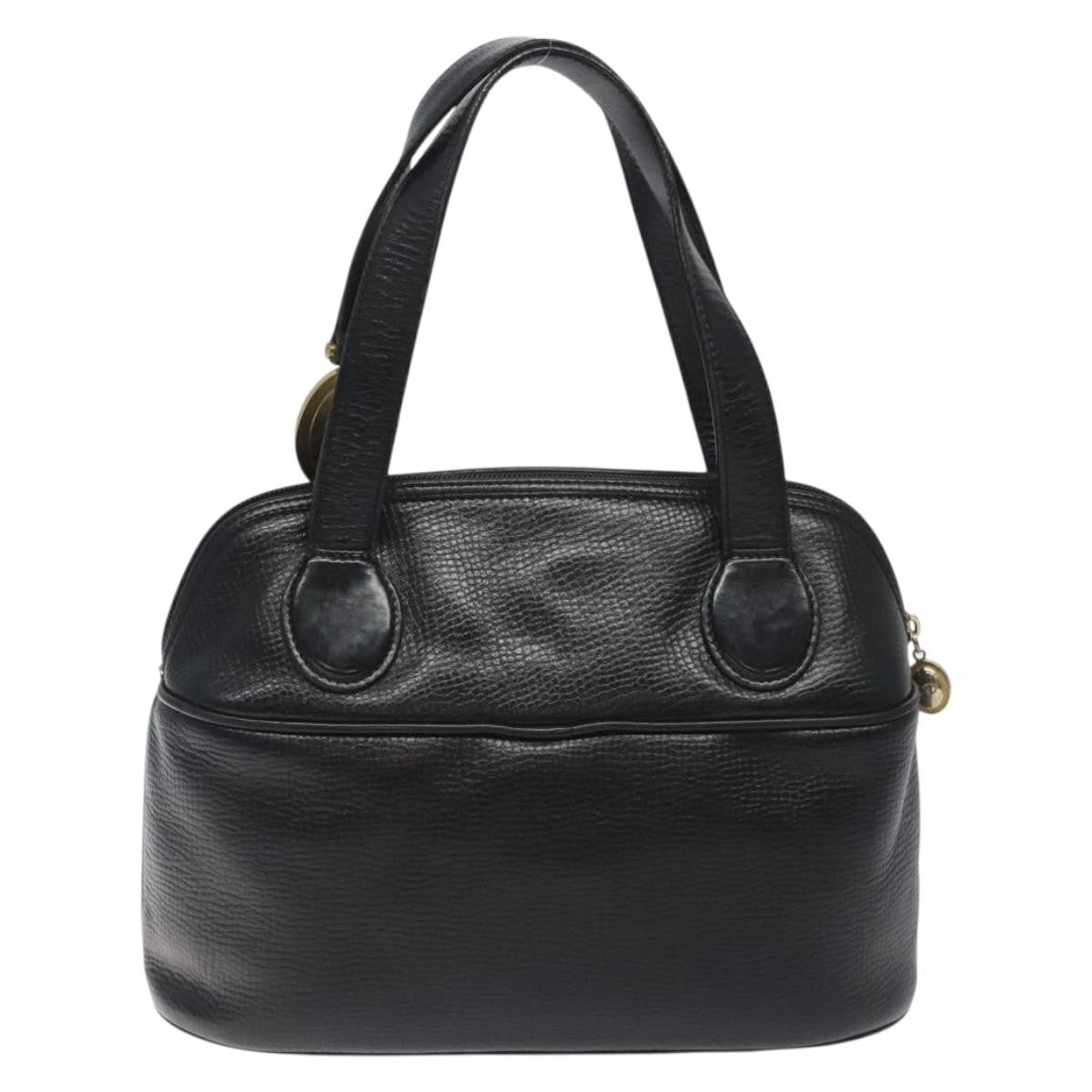 Christian Dior Vintage Cd Handbag Leather Black Leather Handbag ()