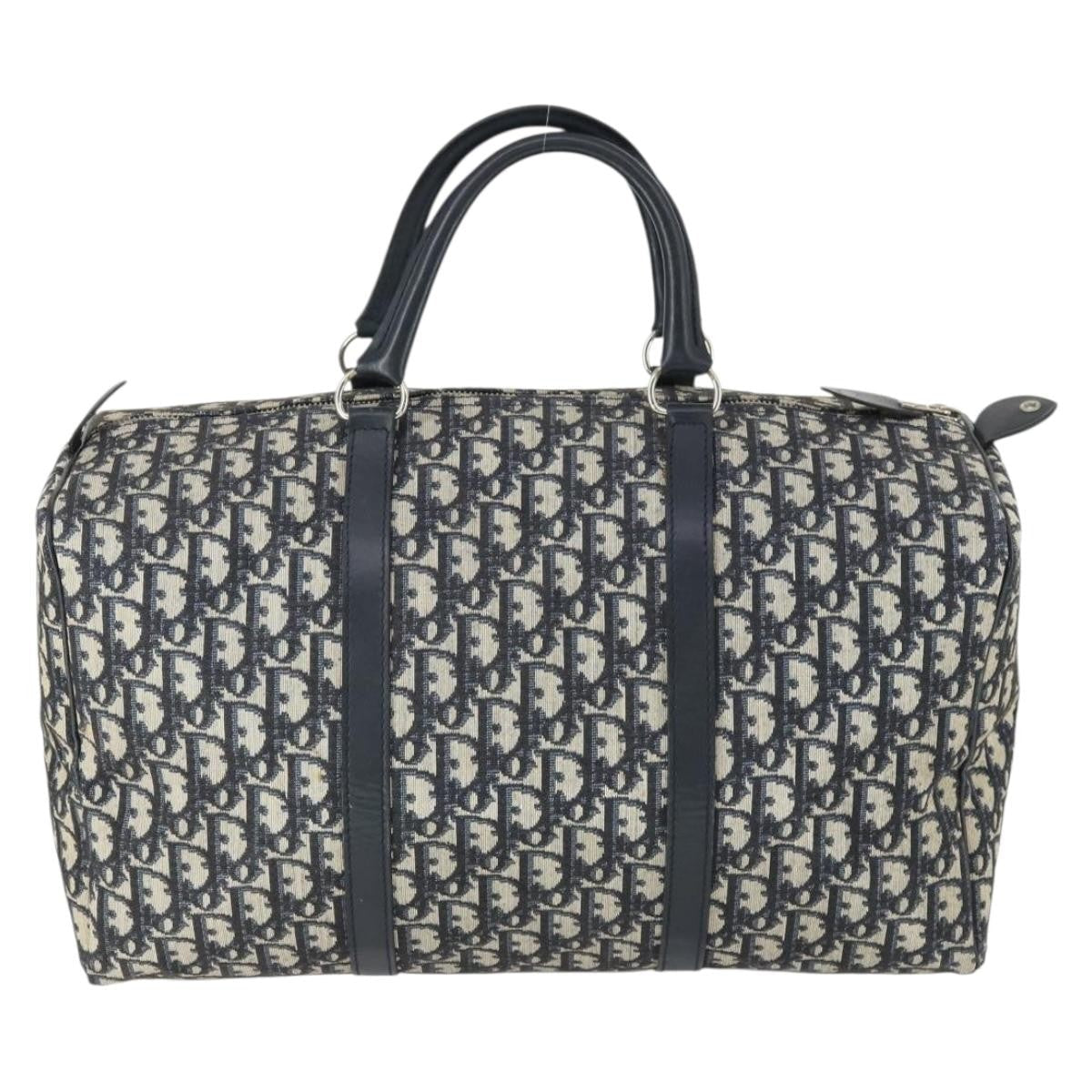 Christian Dior Vintage Trotter Boston Bag Canvas Navy Canvas Travel Bag Bag ()