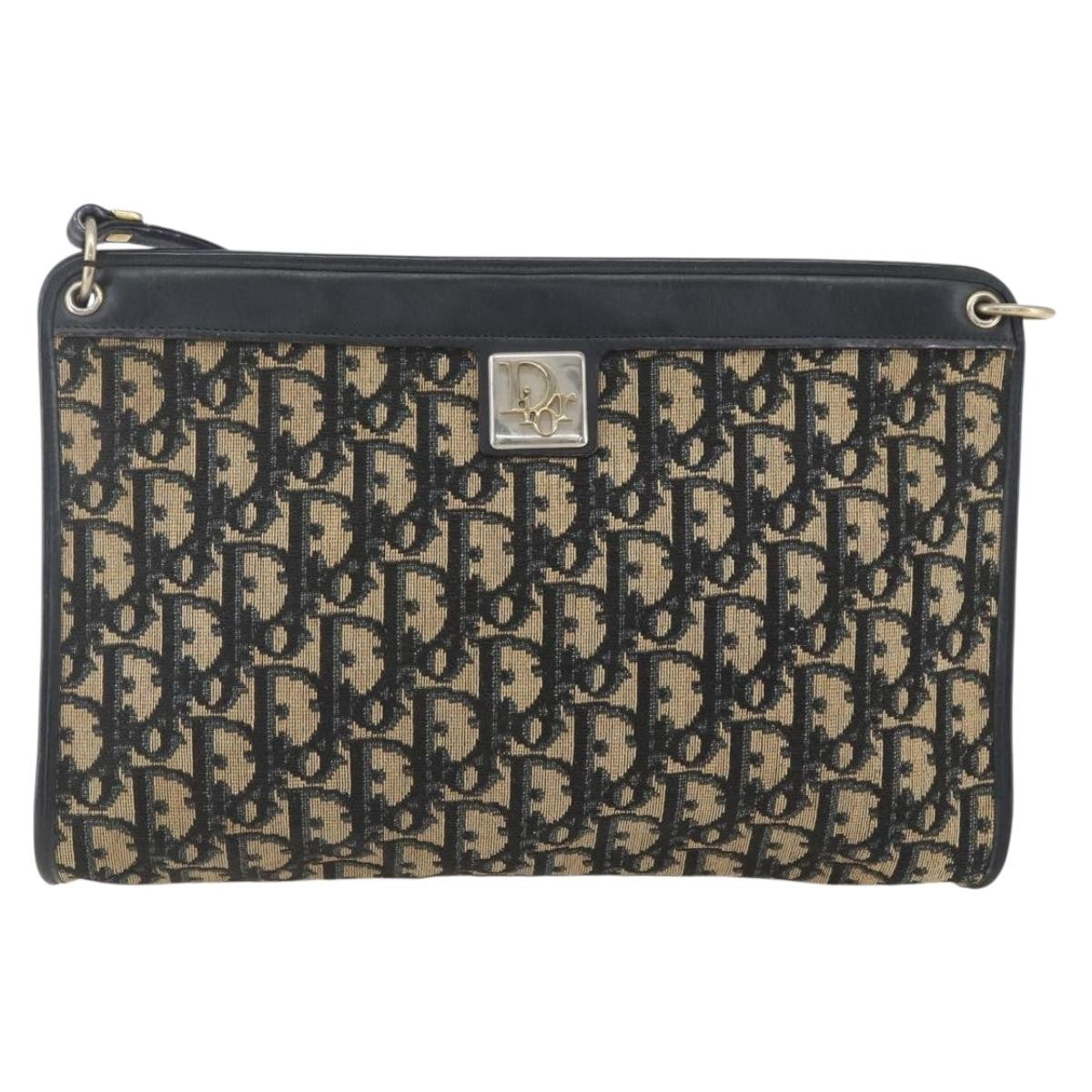 Christian Dior Vintage Trotter Shoulder Bag Canvas Navy Canvas Shoulder Bag Bag ()