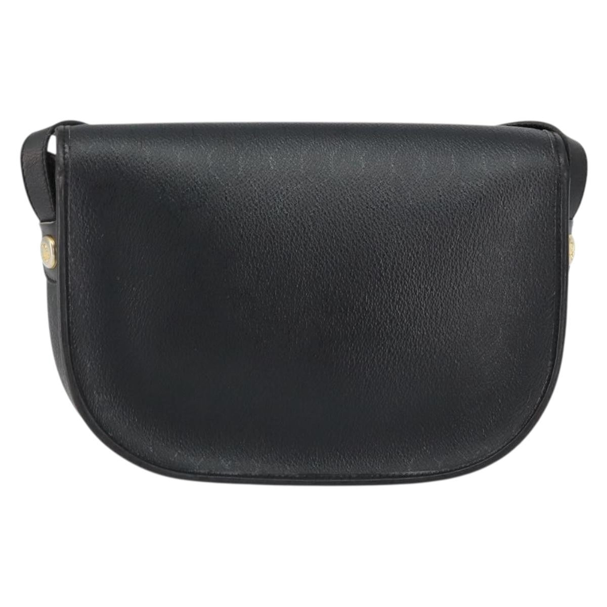 Christian Dior Vintage Honeycomb Flap Crossbody Bag Canvas And Leather Black Canvas Shoulder Bag Bag ()