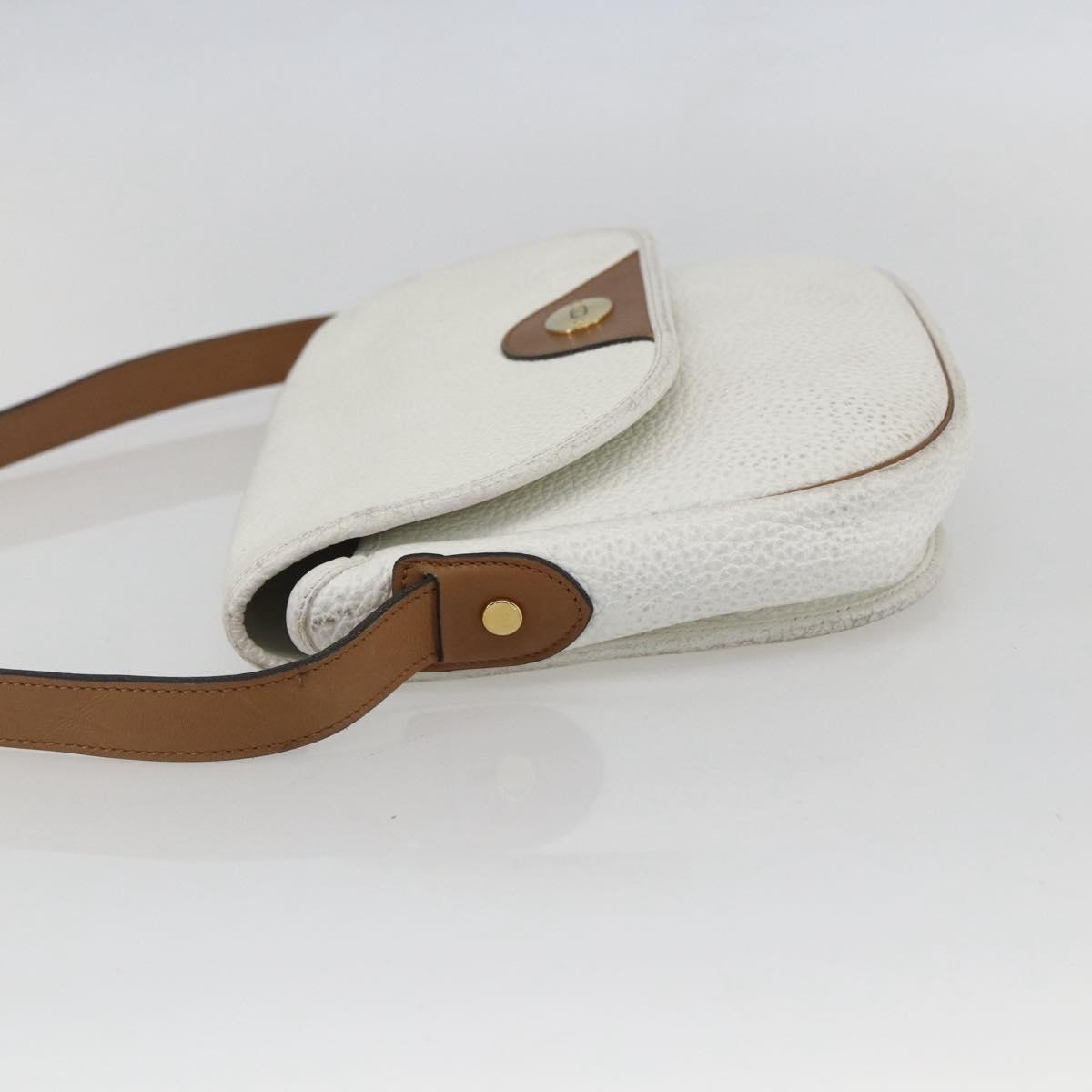 Christian Dior Vintage Shoulder Bag Leather White Leather Shoulder Bag Bag ()