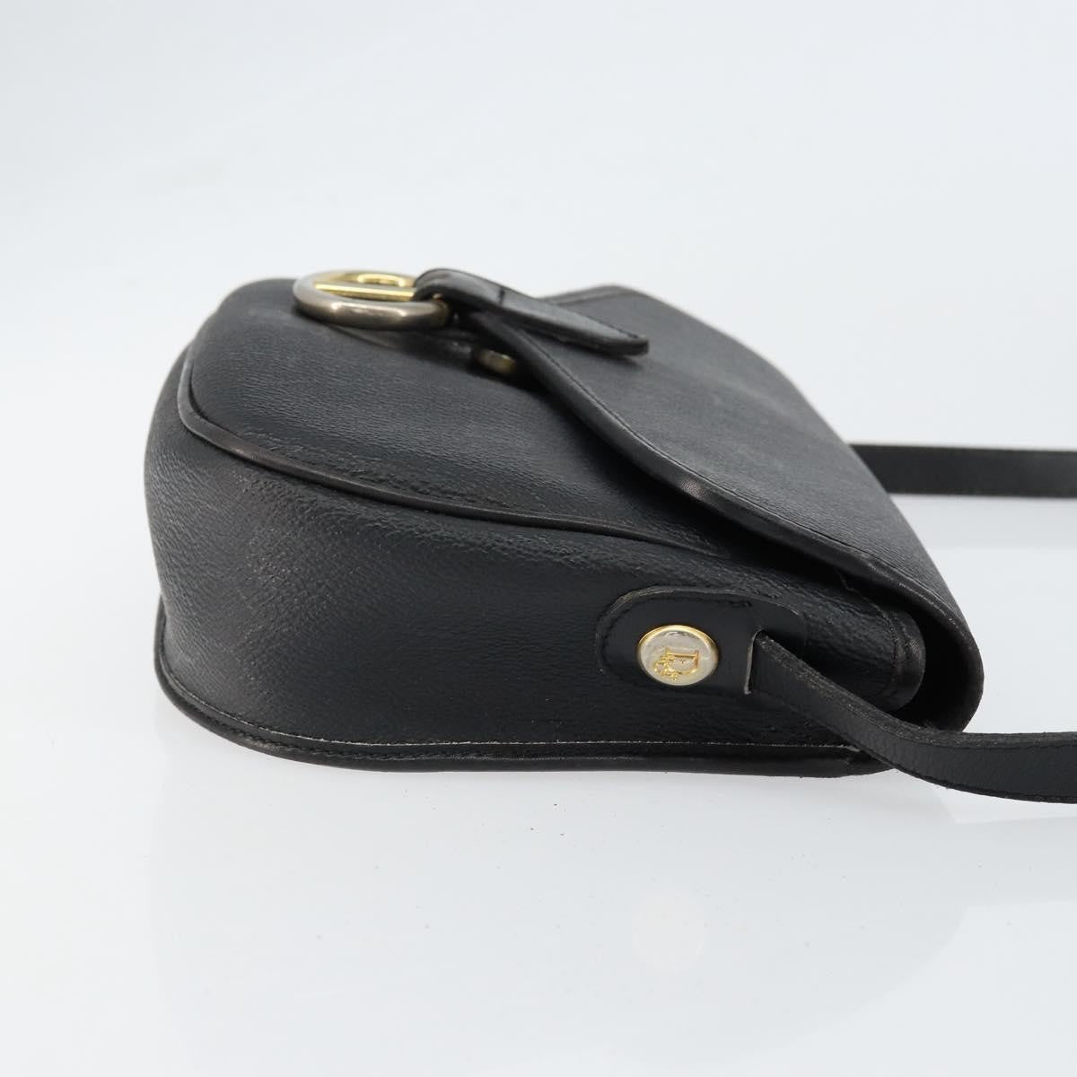 Christian Dior Vintage Honeycomb Flap Crossbody Bag Canvas And Leather Black Canvas Shoulder Bag Bag ()