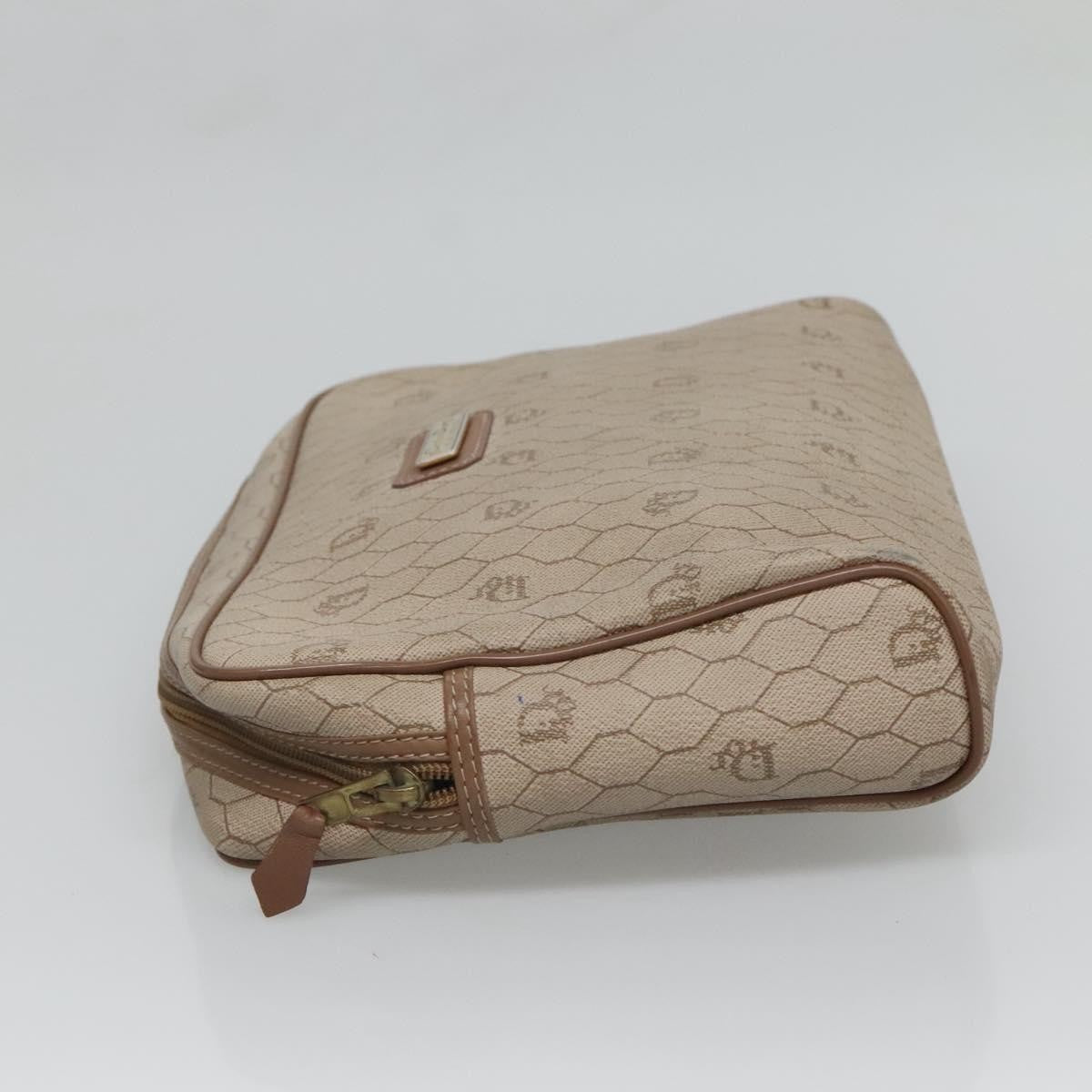 Christian Dior Vintage Honeycomb Zip Pouch Coated Canvas Beige Canvas Clutche & Pouche Bag ()