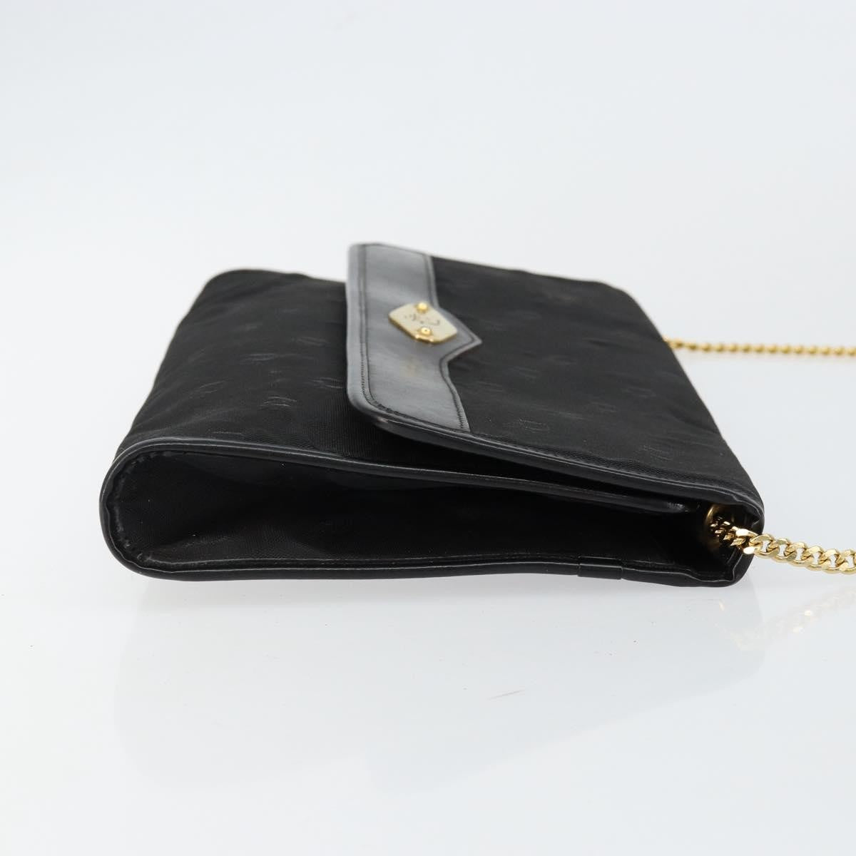 Christian Dior Vintage Cd Chain Flap Shoulder Bag Diorissimo Canvas Black Nylon Shoulder Bag Bag ()