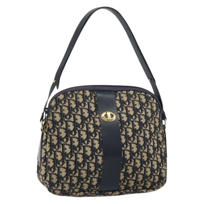 Christian Dior Vintage Cd Trotter Handbag Canvas Navy Canvas Handbag ()