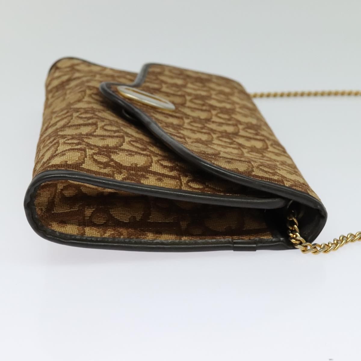 Christian Dior Vintage Trotter Flap Shoulder Bag Canvas Brown Canvas Bag ()
