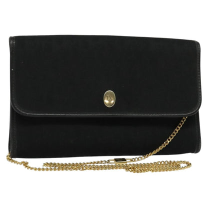Christian Dior Vintage Trotter Flap Crossbody Bag Canvas Black Canvas Shoulder Bag Bag ()
