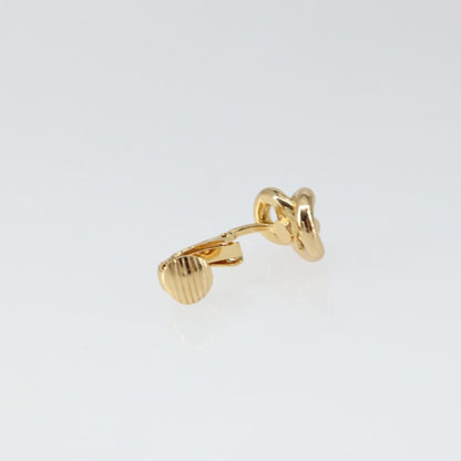 Christian Dior Vintage Logo Round Clip-On Earrings Metal Gold Metal Jewelry ()