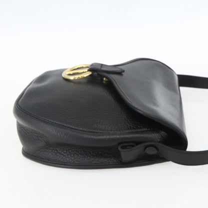 Christian Dior Vintage Cd Flap Shoulder Bag Leather Black Leather Shoulder Bag Bag ()