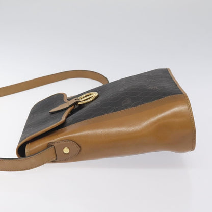 Christian Dior Vintage Honeycomb Flap Crossbody Bag Canvas And Leather Black Canvas Bag ()