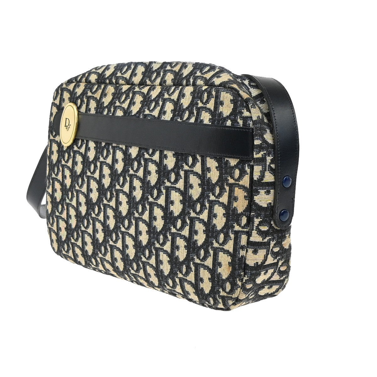 Christian Dior Vintage Trotter Shoulder Bag Canvas Blue Canvas Shoulder Bag Bag ()