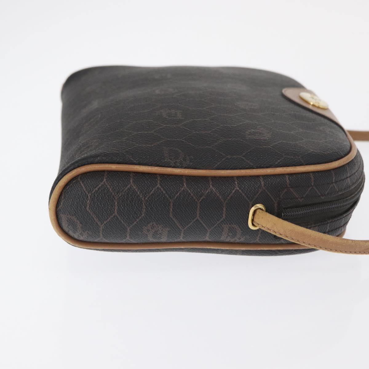 Christian Dior Vintage Honeycomb Shoulder Bag Canvas And Leather Black Canvas Shoulder Bag Bag ()