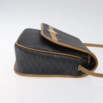 Christian Dior Vintage Honeycomb Flap Crossbody Bag Coated Canvas Gray Canvas Bag ()