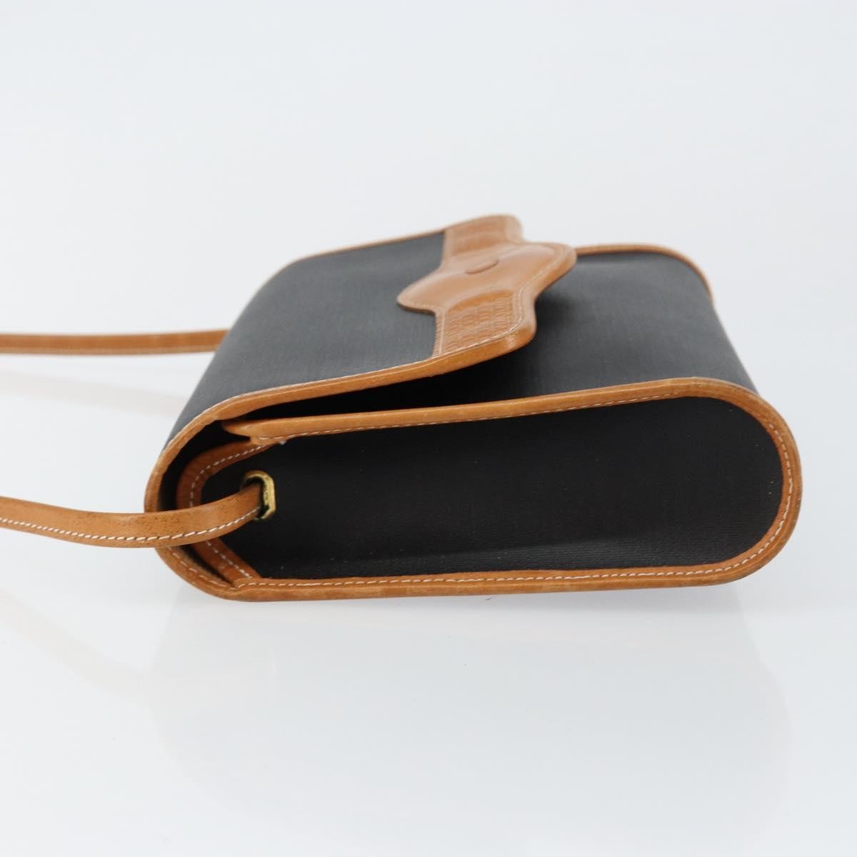 Christian Dior Vintage Cd Logo Shoulder Bag Leather Black Leather Shoulder Bag Bag ()