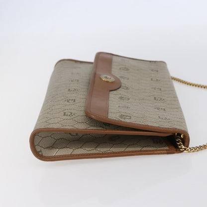 Christian Dior Vintage Honeycomb Chain Canvas Beige Canvas Shoulder Bag Bag ()