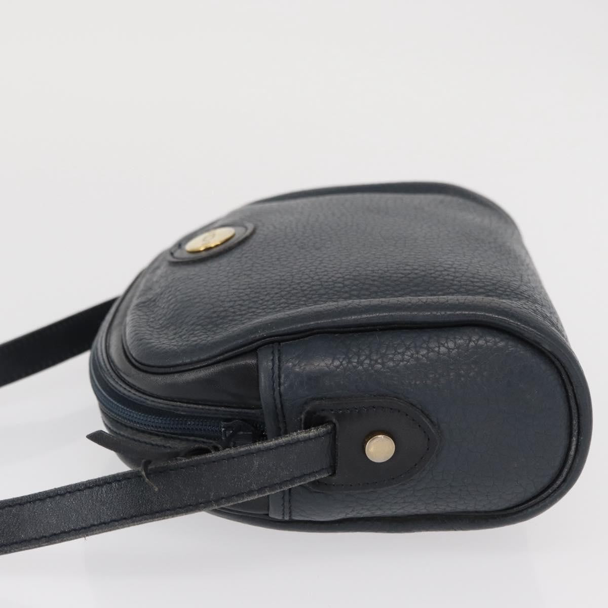 Christian Dior Vintage Cd Logo Shoulder Bag Leather Navy Leather Shoulder Bag Bag ()