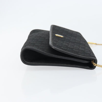 Christian Dior Vintage Chain Flap Shoulder Bag Diorissimo Canvas Black Canvas Shoulder Bag Bag ()