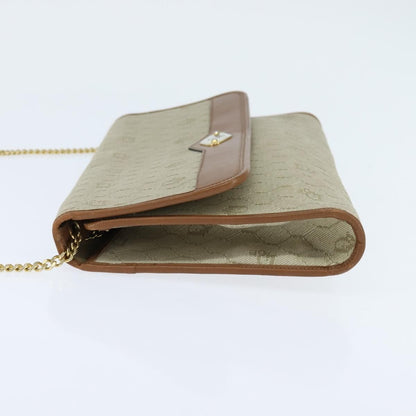 Christian Dior Vintage Honeycomb Chain Canvas Beige Canvas Shoulder Bag Bag ()
