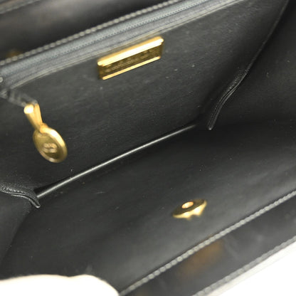 Christian Dior Vintage Handbag Leather Black Leather Handbag ()