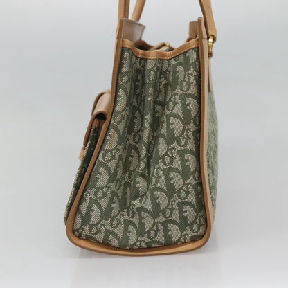 Christian Dior Vintage Trotter Double Pocket Tote Diorissimo Canvas Khaki Canvas Bag ()