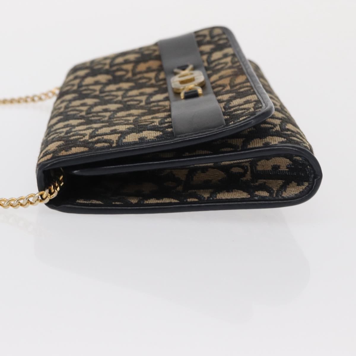 Christian Dior Vintage Cd Chain Flap Shoulder Bag Diorissimo Canvas Navy Canvas Shoulder Bag Bag ()