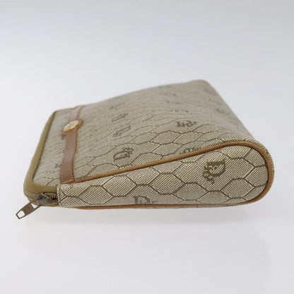Christian Dior Vintage Honeycomb Zip Pouch Coated Canvas Beige Canvas Clutche & Pouche Bag ()