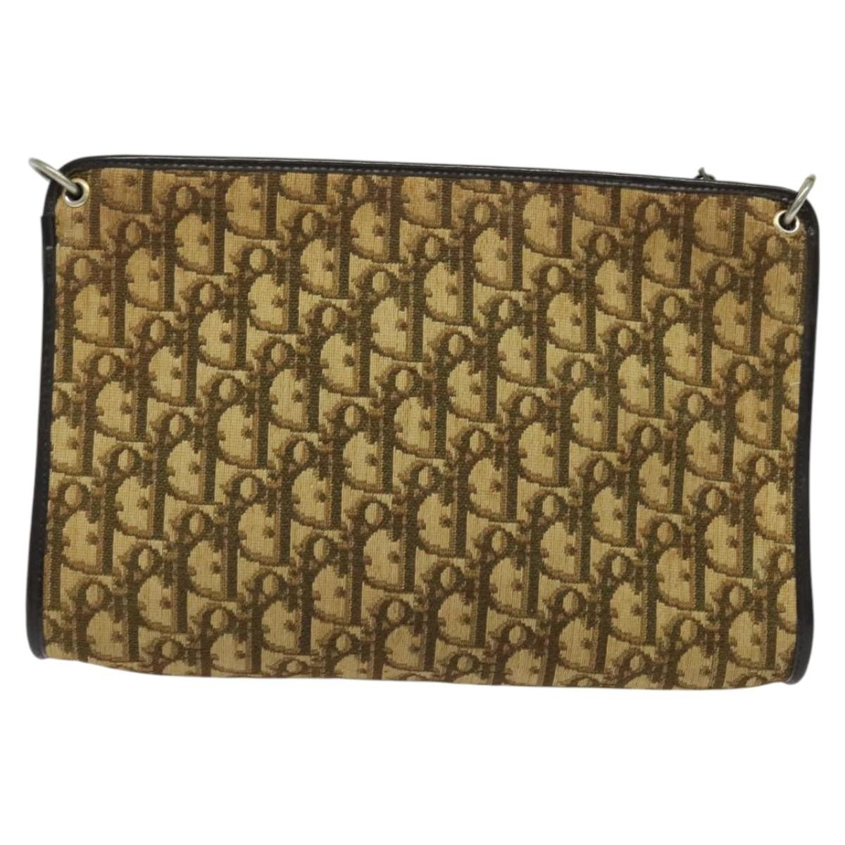 Christian Dior Vintage Trotter Shoulder Bag Canvas Brown Canvas Bag ()