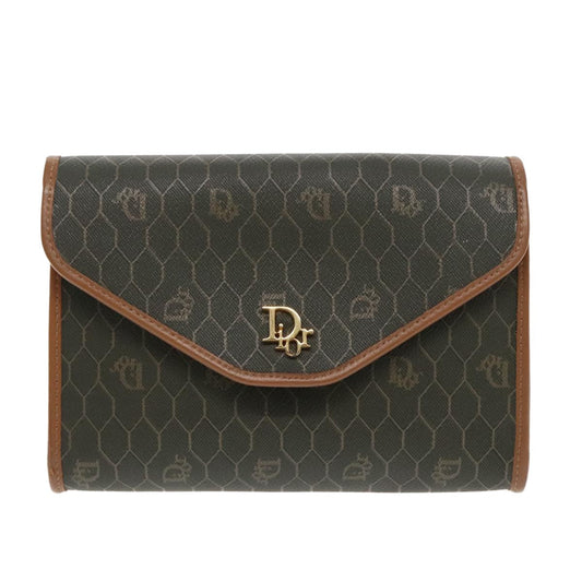 Christian Dior Vintage Honeycomb Chain Canvas Khaki Canvas Shoulder Bag Bag ()