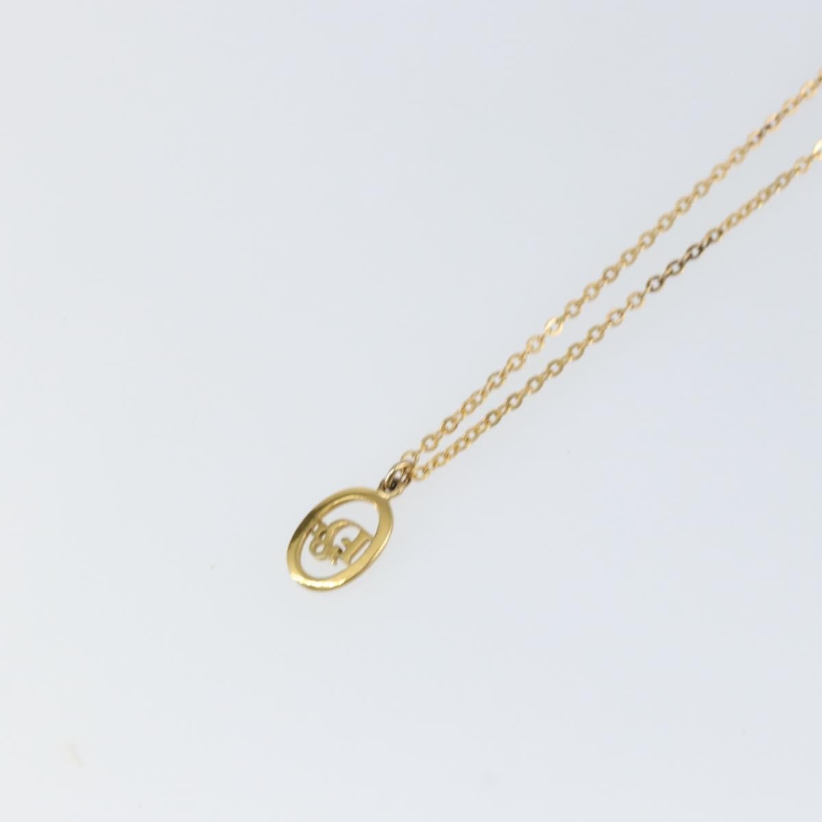 Christian Dior Round Logo Pendant Necklace Metal Gold Metal Jewelry ()