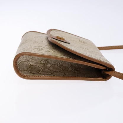 Christian Dior Vintage Honeycomb Flap Crossbody Bag Coated Canvas Beige Pvc Bag ()