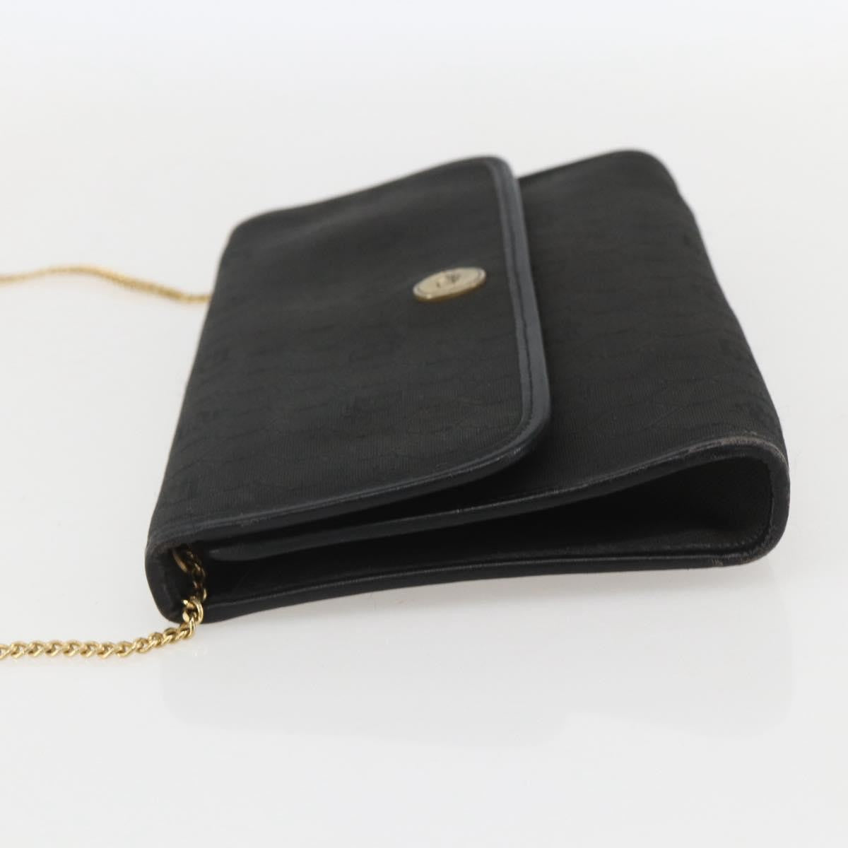 Christian Dior Vintage Honeycomb Chain Canvas Black Canvas Clutche & Pouche Bag ()