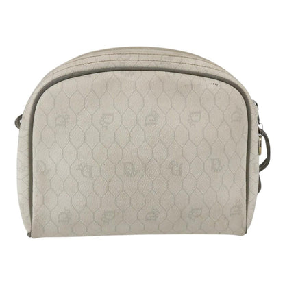 Christian Dior Vintage Honeycomb Shoulder Bag Canvas And Leather White Canvas Shoulder Bag Bag ()