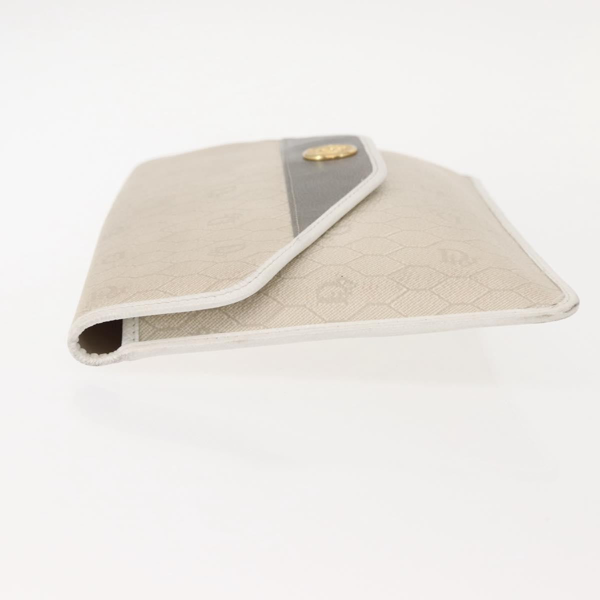 Christian Dior Vintage Honeycomb Clutch Canvas White Canvas Clutche & Pouche Bag ()