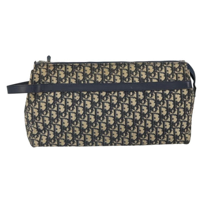 Christian Dior Vintage Zip Pochette Trotter Canvas Navy Canvas Clutche & Pouche Bag ()