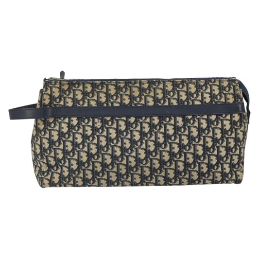 Christian Dior Vintage Zip Pochette Trotter Canvas Navy Canvas Clutche & Pouche Bag ()